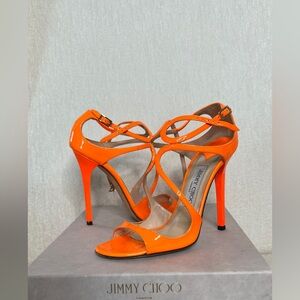 Jimmy Choo Neon Orange Sandals size 37.5